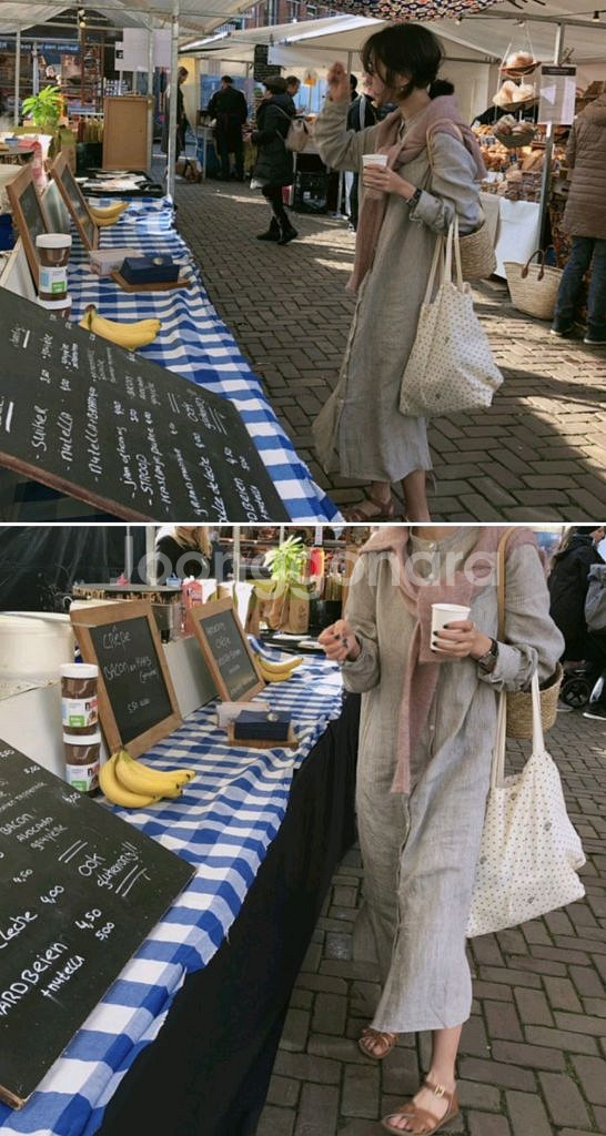 위꼬모 린넨 롱원피스,ouicomo--7