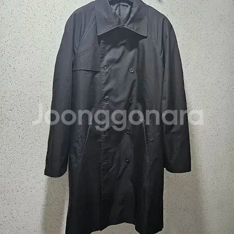 L) 자라 블랙 더블브레스트 하이테크 트렌치 코트--1