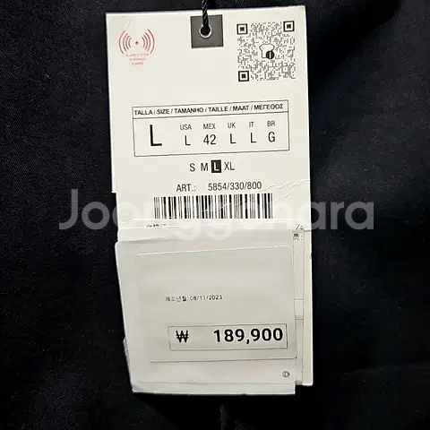 L) 자라 블랙 더블브레스트 하이테크 트렌치 코트--4