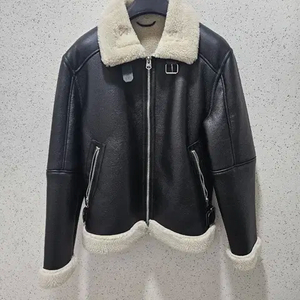 M) 자라 블랙 무스탕 자켓 페이크레더 8281/477