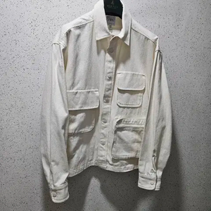 M) 자라 아이보리 캔버스 3포켓 셔츠 자켓 오버셔츠