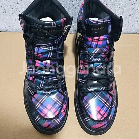 41) 마크 제이콥스 타탄 체크 하이탑 스니커즈 블랙--2