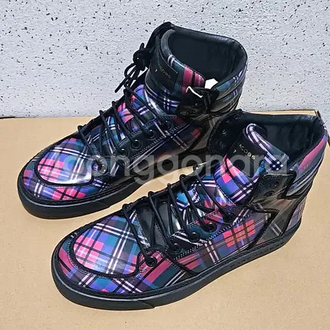 41) 마크 제이콥스 타탄 체크 하이탑 스니커즈 블랙--1