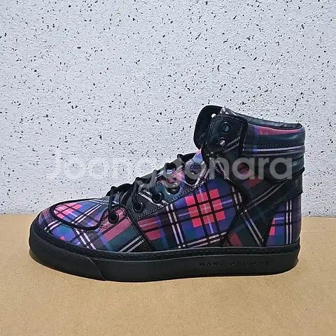 41) 마크 제이콥스 타탄 체크 하이탑 스니커즈 블랙--0