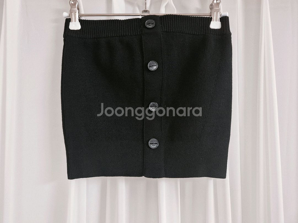 새상품 잇미샤 뷔스티에 리브 니트 탑 블랙 44--2