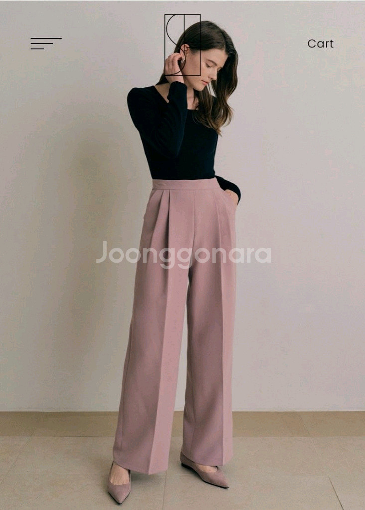 시에SIE 아방 와이드 트라우저 핑크 XS--1