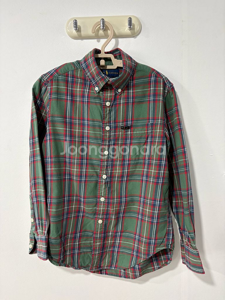 폴로 키즈 그린 체크 셔츠 S (8)--0