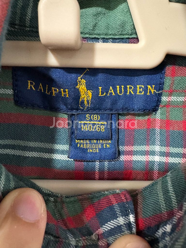 폴로 키즈 그린 체크 셔츠 S (8)--2