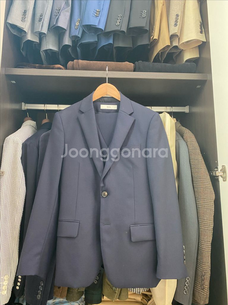 [판매] BON REDA원단 네이비 쓰리피스 수트 셋업--0