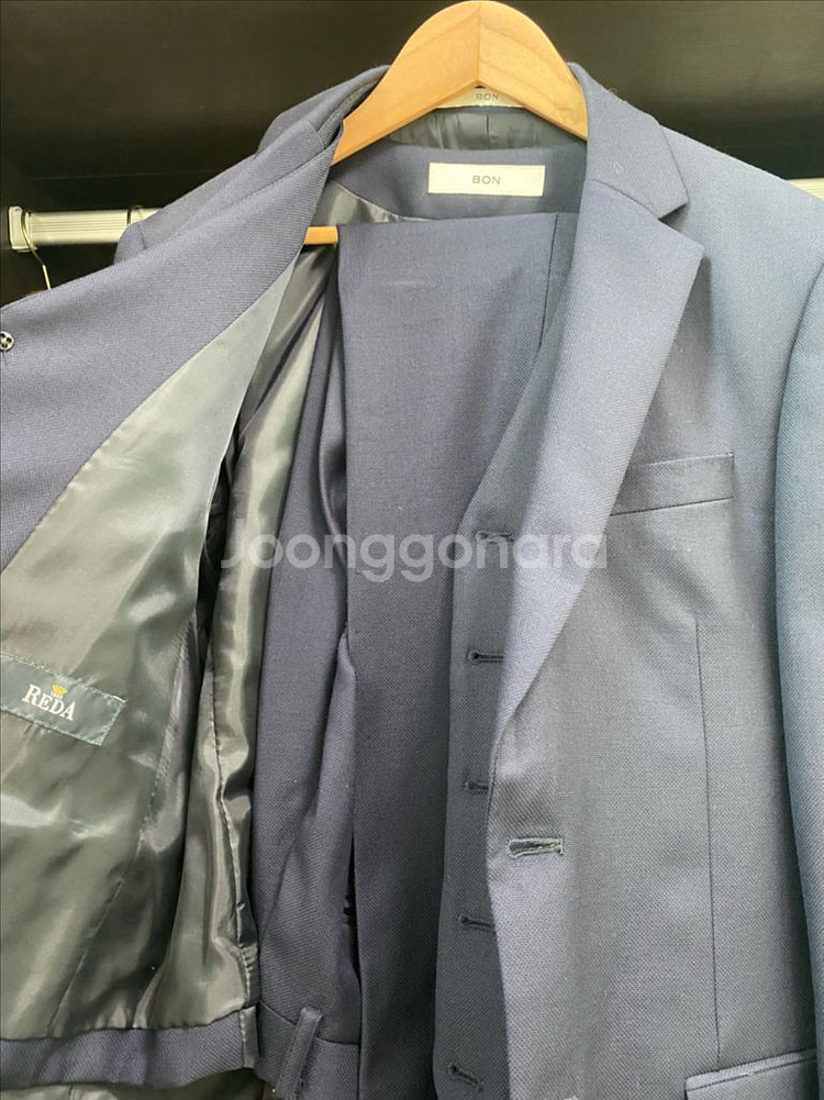 [판매] BON REDA원단 네이비 쓰리피스 수트 셋업--2