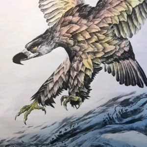 독수리 해 달 퍼포먼스 그림 인테리어 디피용으로도 좋음