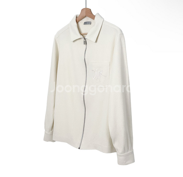 [M] 디올 스투시 꿀벌 로고 코듀로이 니트 집업 자켓--1