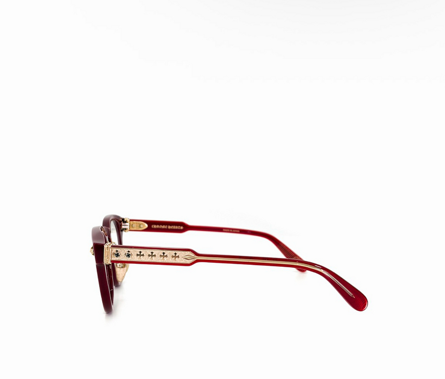 크롬하츠 딩가롱링롱 뿔테 안경 테 보르델로 레드 골드--1