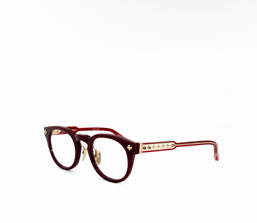 크롬하츠 딩가롱링롱 뿔테 안경 테 보르델로 레드 골드--0
