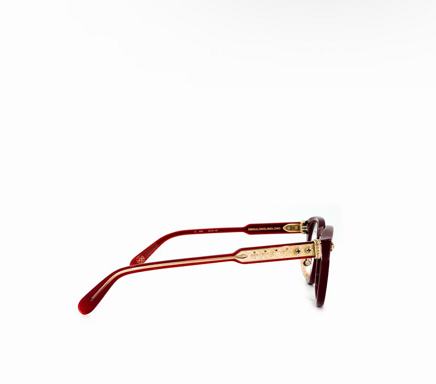 크롬하츠 딩가롱링롱 뿔테 안경 테 보르델로 레드 골드--2