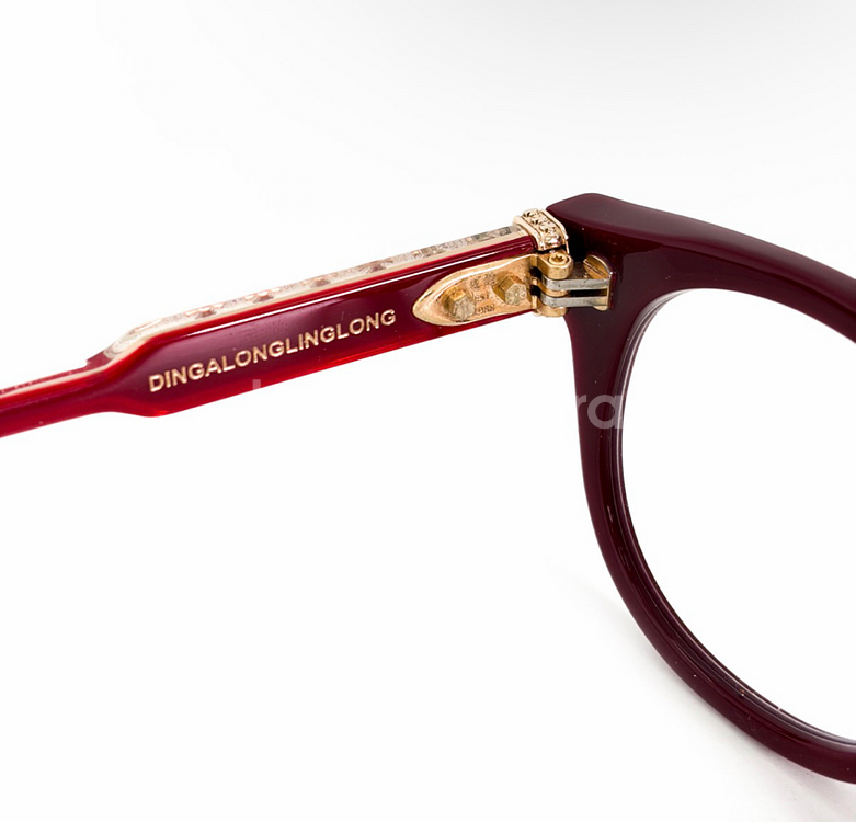 크롬하츠 딩가롱링롱 뿔테 안경 테 보르델로 레드 골드--5