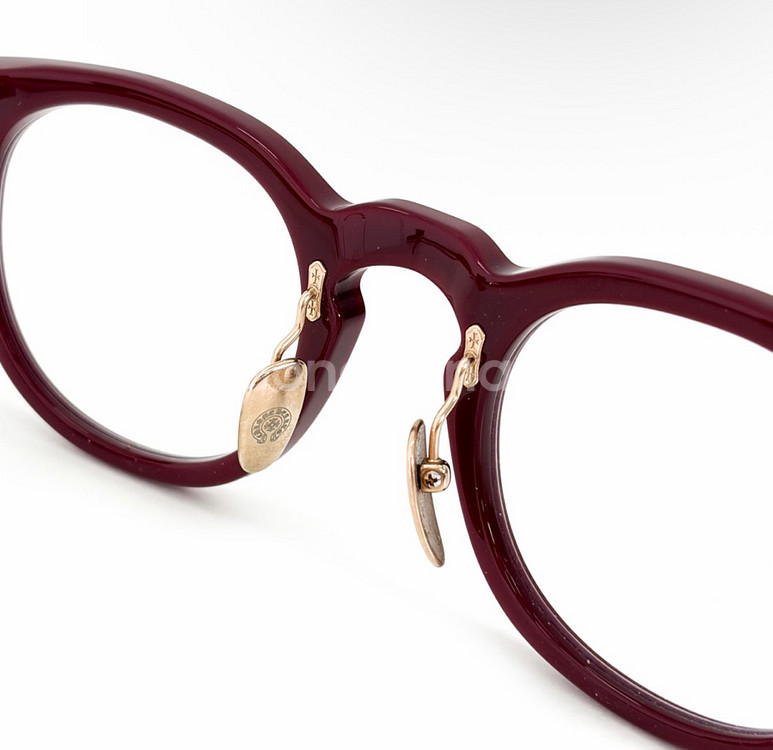 크롬하츠 딩가롱링롱 뿔테 안경 테 보르델로 레드 골드--4