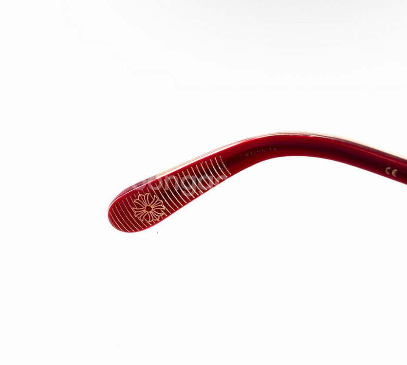 크롬하츠 딩가롱링롱 뿔테 안경 테 보르델로 레드 골드--7