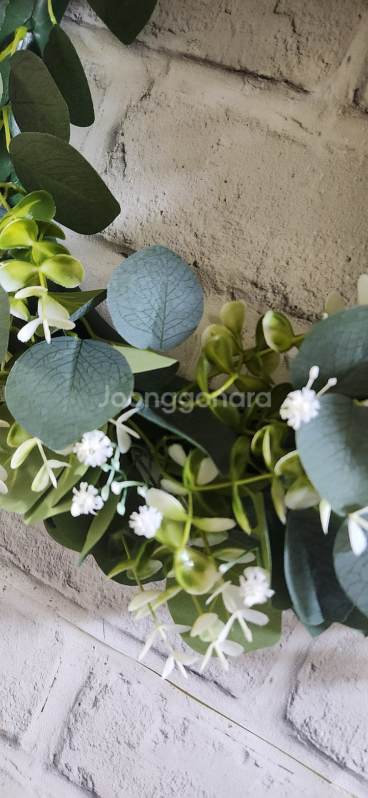 새상품)대형 유칼립투스화초 안개 조화 리스 인테리어소품--1