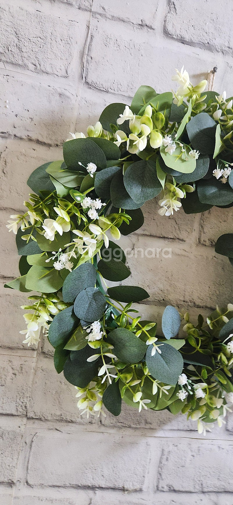 새상품)대형 유칼립투스화초 안개 조화 리스 인테리어소품--2