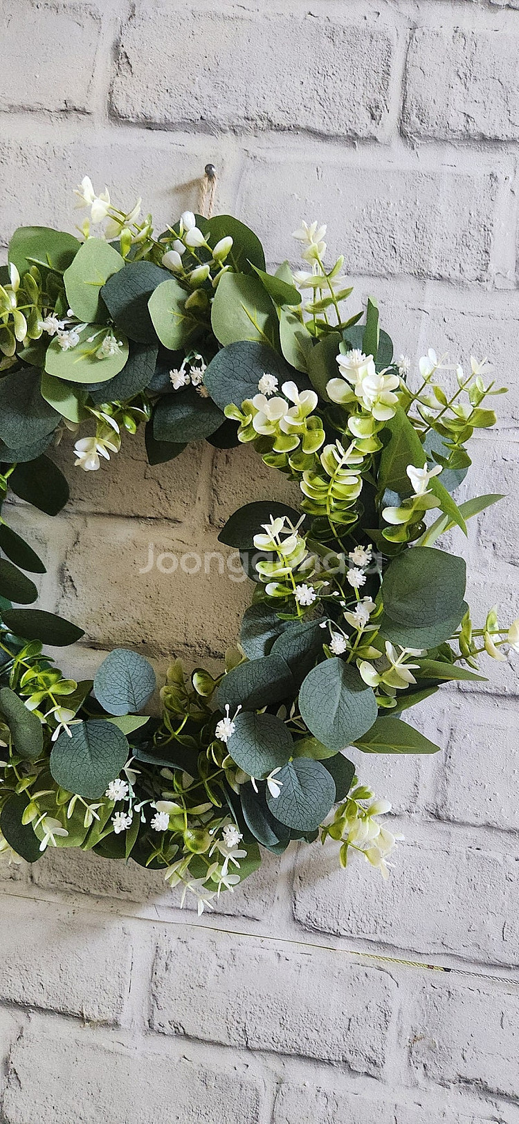 새상품)대형 유칼립투스화초 안개 조화 리스 인테리어소품--3