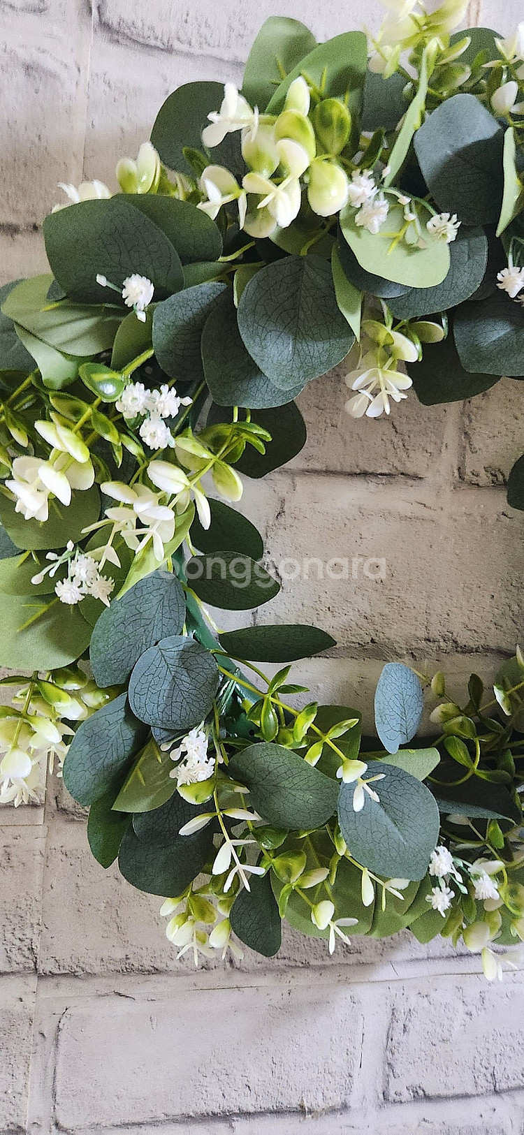 새상품)대형 유칼립투스화초 안개 조화 리스 인테리어소품--4