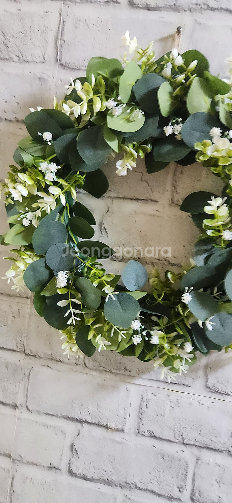 새상품)대형 유칼립투스화초 안개 조화 리스 인테리어소품--5