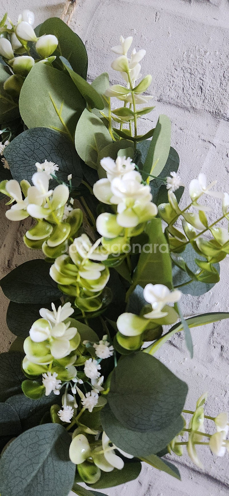 새상품)대형 유칼립투스화초 안개 조화 리스 인테리어소품--6