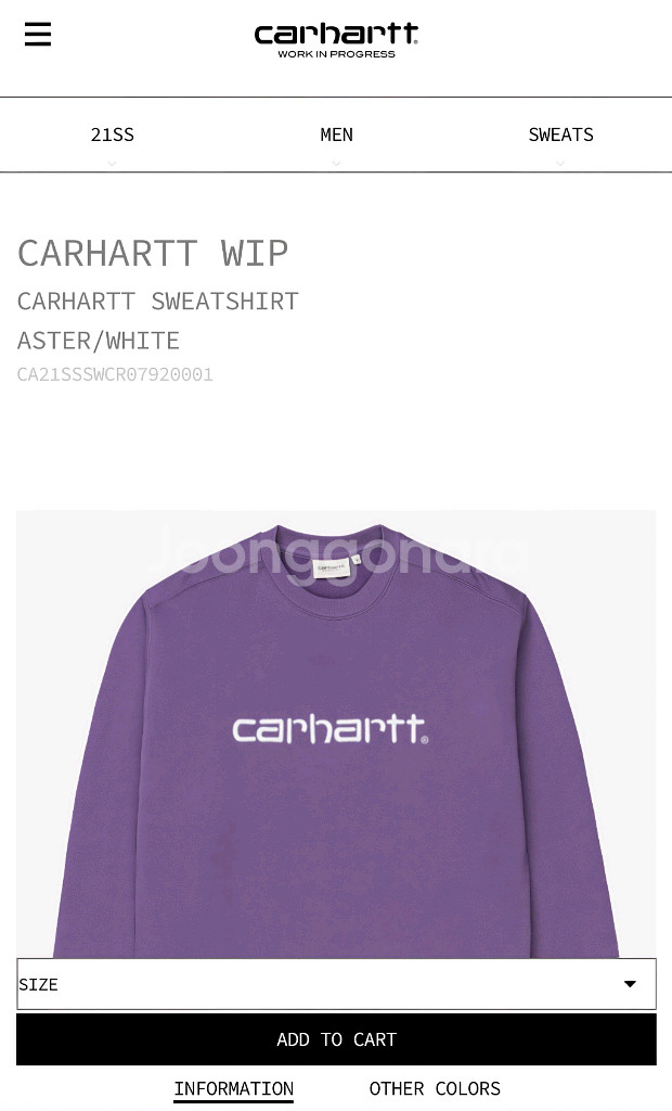 칼하트 오버핏 맨투맨 [L]--4