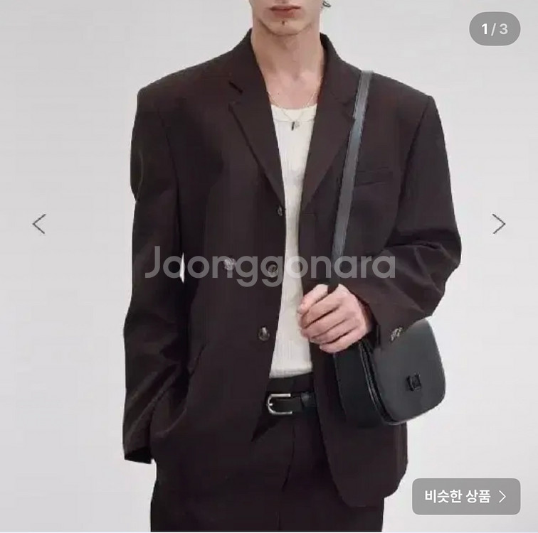 [S]렉토 버진울 스트라이프 자켓 빈티지 브라운 셋업--0
