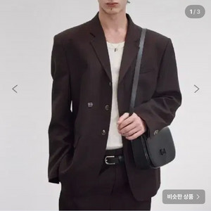 [S]렉토 버진울 스트라이프 자켓 빈티지 브라운 셋업