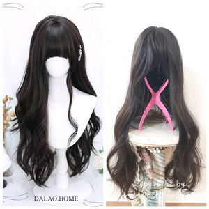 지뢰계 로리타 내추럴 다크브라운 웨이브 가발 <택포>