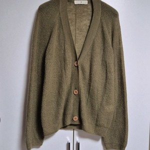 국내생산 모헤어 니트 가디건 카키 올리브