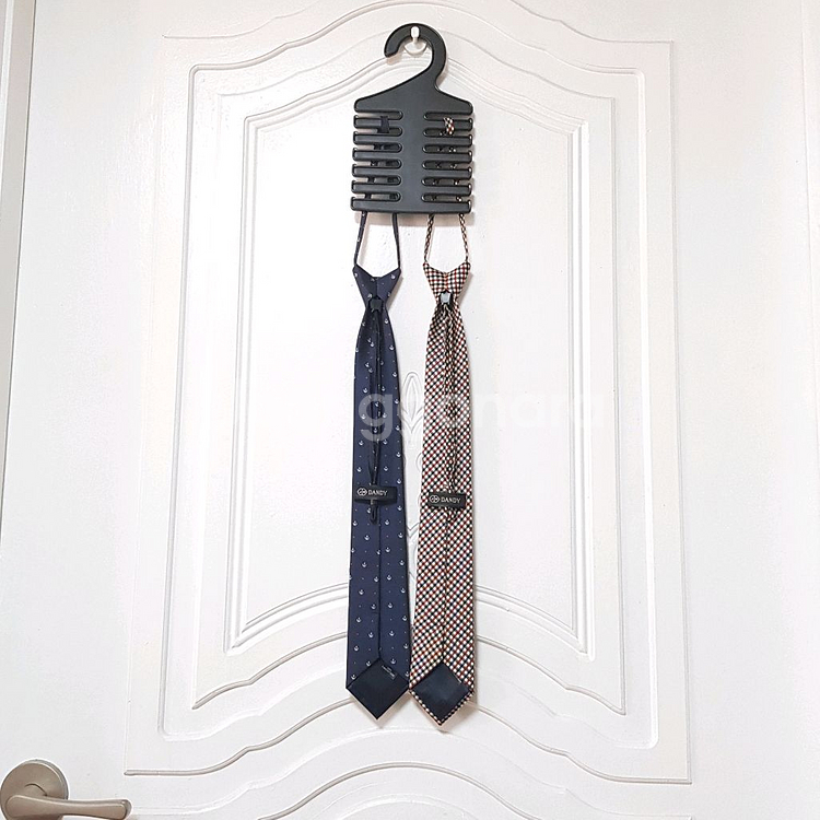 댄디 남성 자동 넥타이 슬림 폭7cm 네이비, 체크--1