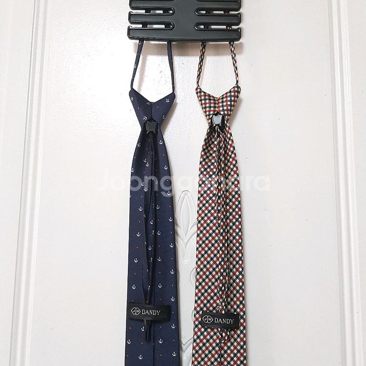 댄디 남성 자동 넥타이 슬림 폭7cm 네이비, 체크--5