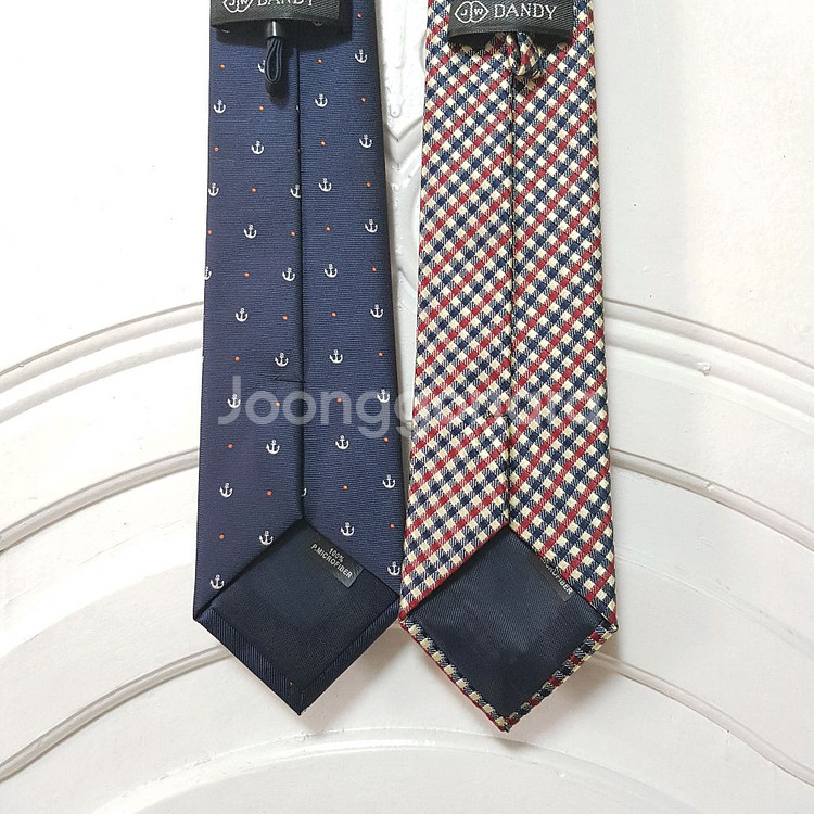 댄디 남성 자동 넥타이 슬림 폭7cm 네이비, 체크--7