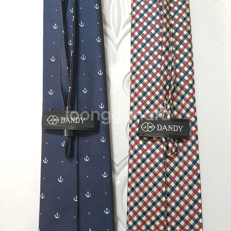 댄디 남성 자동 넥타이 슬림 폭7cm 네이비, 체크--6