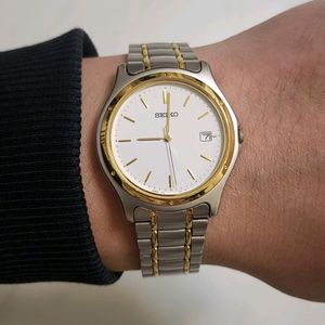 세이코 SEIKO 쿼츠 남성 콤비 가죽시계 남자 손목