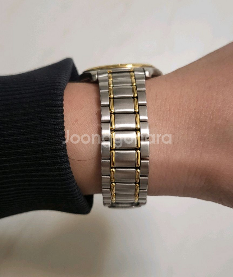 세이코 SEIKO 쿼츠 남성 콤비 가죽시계 남자 손목--1