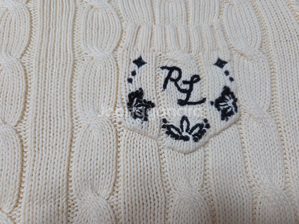 폴로 반팔 자수 니트 M--4