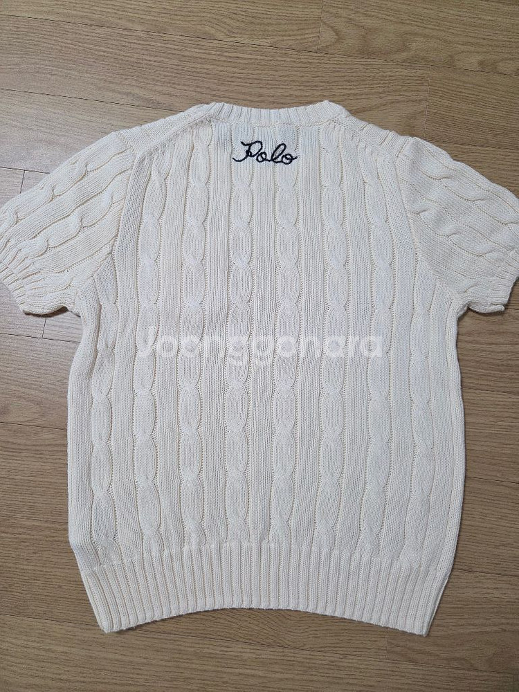 폴로 반팔 자수 니트 M--2