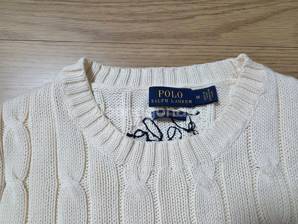 폴로 반팔 자수 니트 M--5