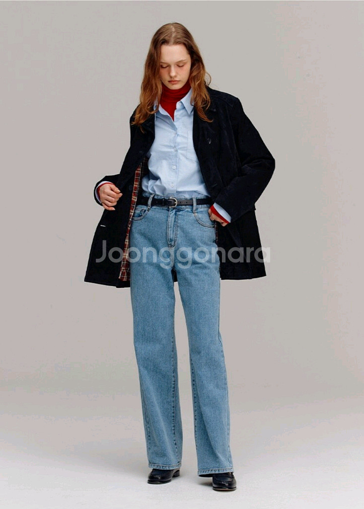 새상품) 앤유 Andyou 카셀 로고 자수 셔츠--3