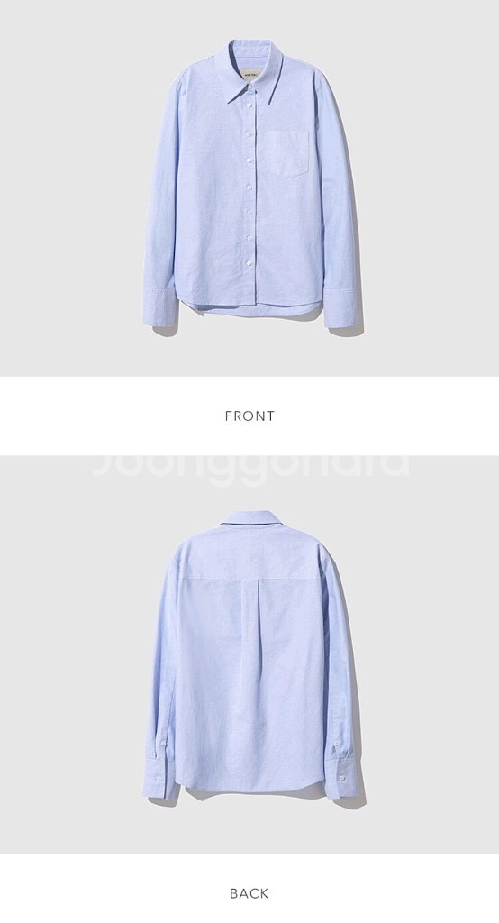 새상품) 앤유 Andyou 카셀 로고 자수 셔츠--6