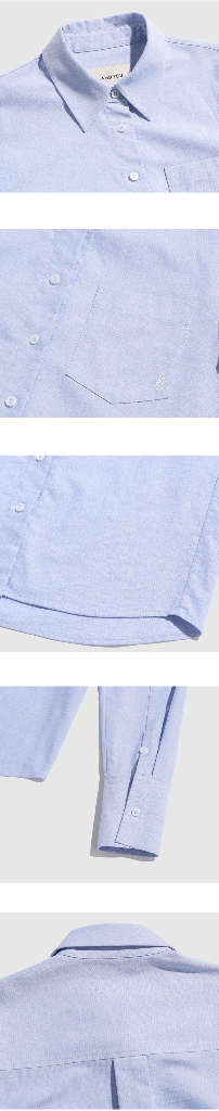 새상품) 앤유 Andyou 카셀 로고 자수 셔츠--7