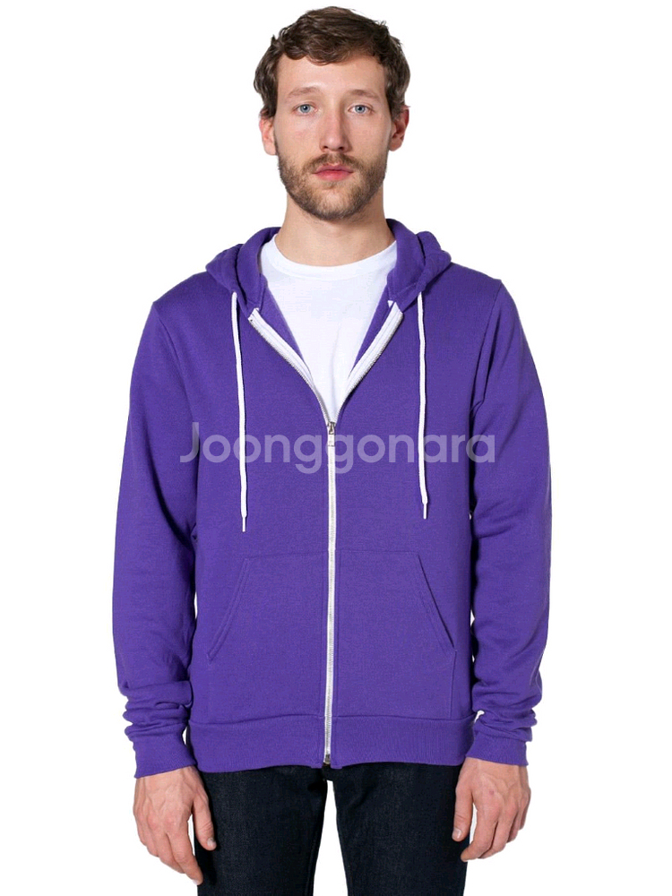 아메리칸 어패럴 후드집업 유니섹스 M Purple--7