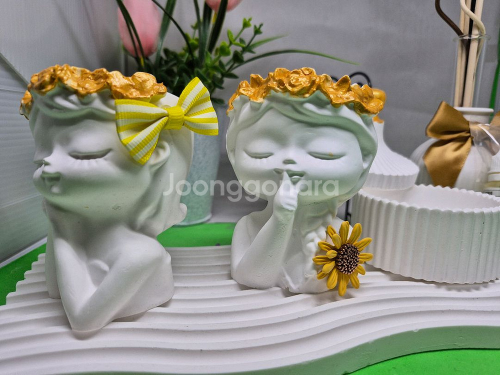 소녀2종 석고방향제 용기세트--1