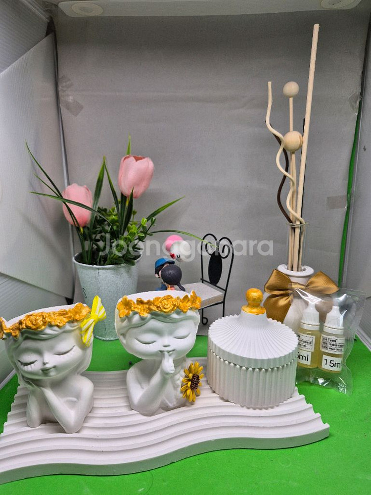 소녀2종 석고방향제 용기세트--4