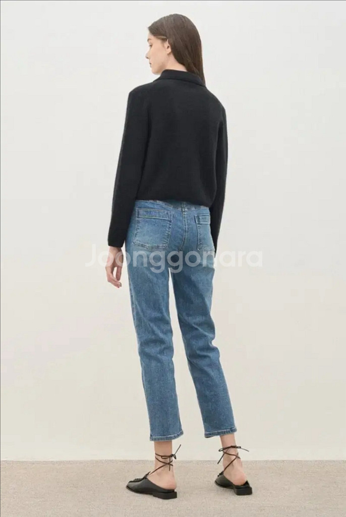 더캐시미어 캐시미어 블렌드 더블 니트 자켓 - 블랙--7