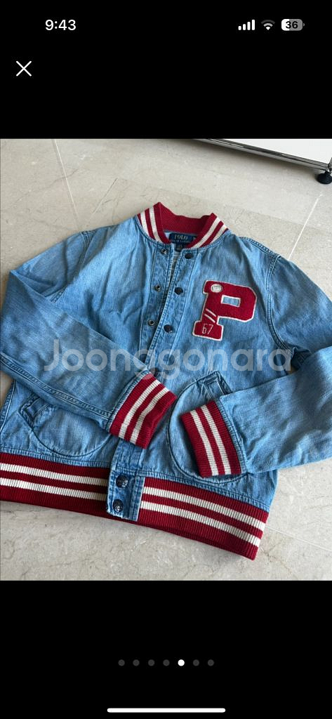 폴로 키즈 데님 베이스볼점퍼 L 14-16세 160--0